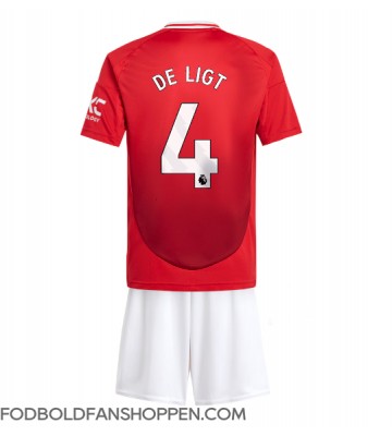 Manchester United Matthijs de Ligt #4 Hjemmebanetrøje Børn 2024-25 Kortærmet (+ Korte bukser)